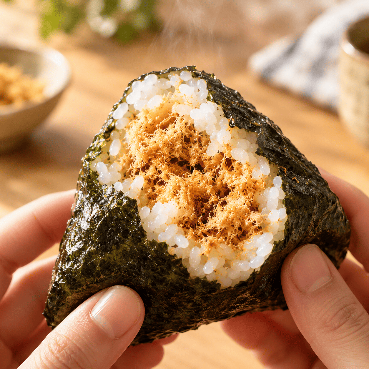 暖光手持海苔肉鬆御飯糰